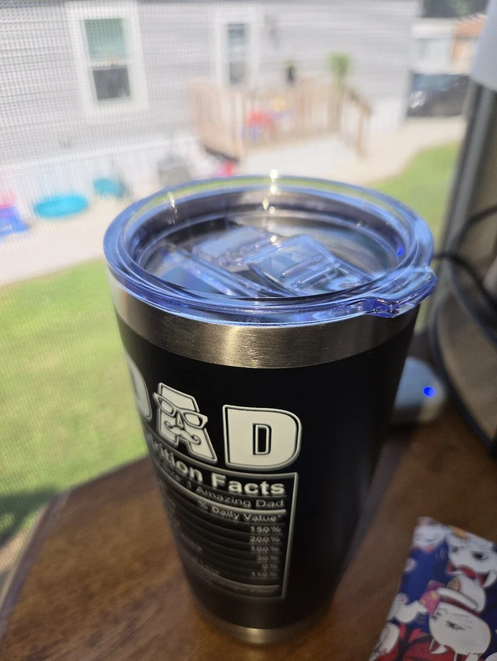Dad Nutrition Facts Black Insulated Tumbler